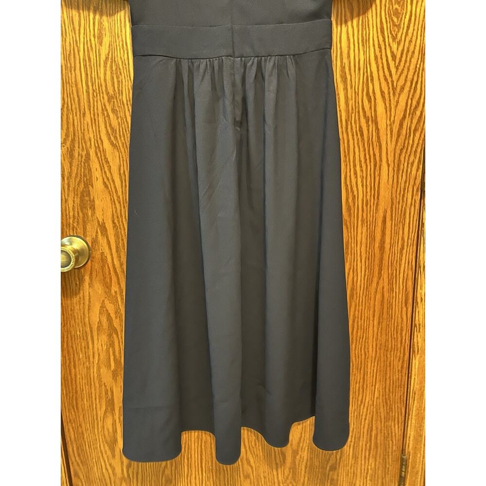 Alexia Admor NWT Navy Blue Contrast Collar Puff Sleeve Midi Dress Size 8 Vintage - Picture 13 of 15
